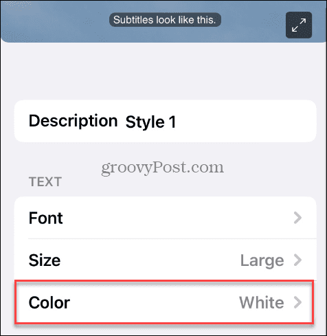 Teksti värvi muutmine iPhone'is