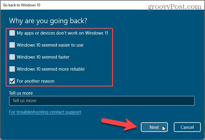 Windows 10 -le naasmise põhjused