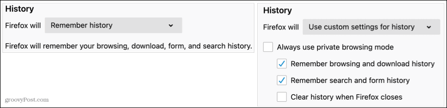 Ajalooseaded Firefoxis
