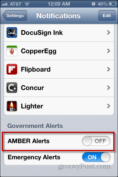 Kuidas AMBER-teateid iPhone'is välja lülitada