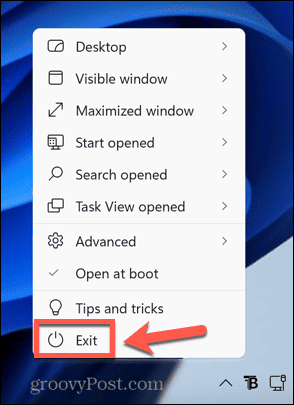 Windows 11 poolläbipaistev väljumine