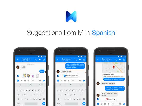 Facebook Messengeri kasutajad saavad nüüd M-lt soovitusi saada nii inglise kui ka hispaania keeles.