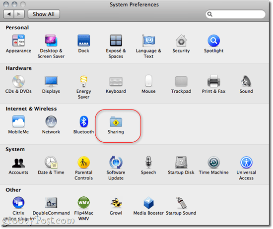 Failide ja kaustade ühiskasutus OS X - Windows 7