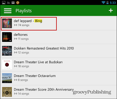 Xbox Musicu Androidi rakendus