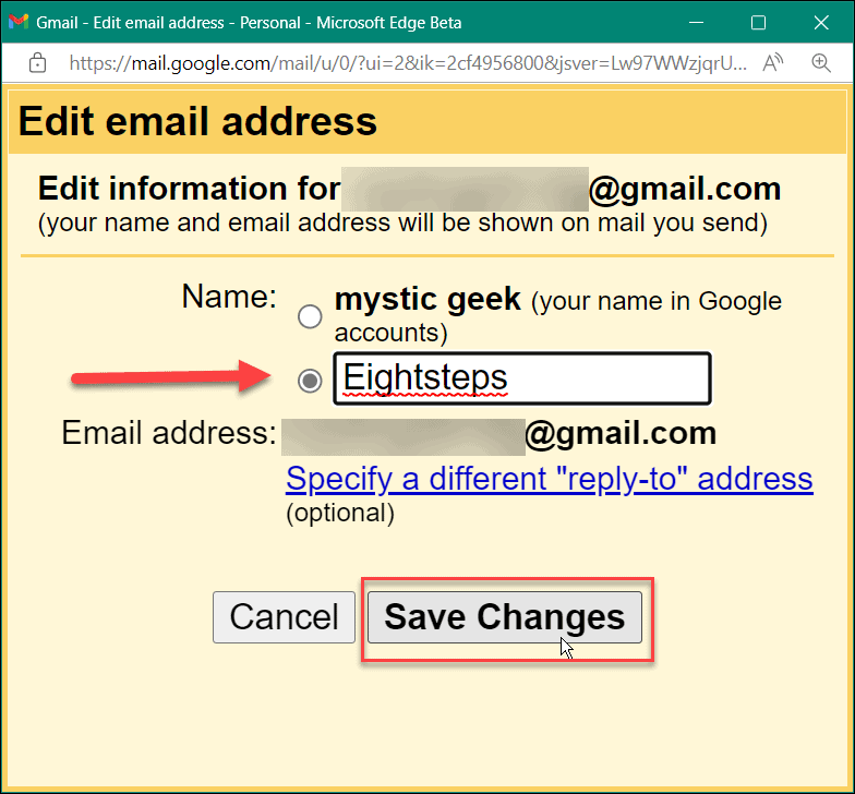 Kuidas Gmailis nime muuta