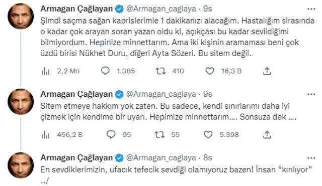 Armağan Çağlayan heitis ette kaht kuulsat nime