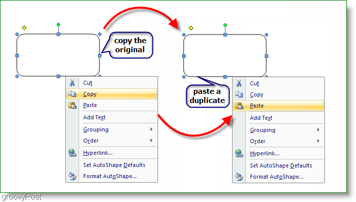 Microsoft Word 2007 Kopeerige originaal ja kleepige duplikaat