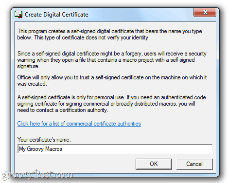 Looge Office 2010-s iseallkirjastatud digitaalne sertifikaat