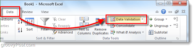 Ripploendite ja andmete valideerimise lisamine Exceli 2010 arvutustabelitesse