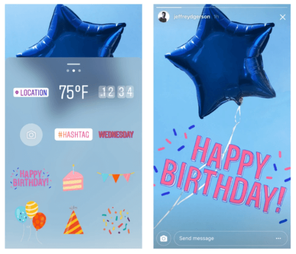 Instagram tähistab Instagrami lugude ühte aastat uute sünnipäevade ja pidustuste kleebistega.