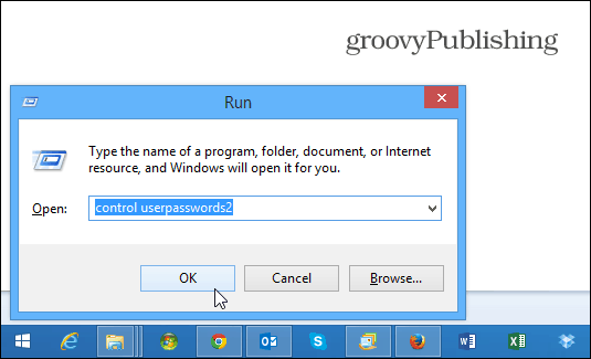 juhtida userpasswords2 Windows 8.1