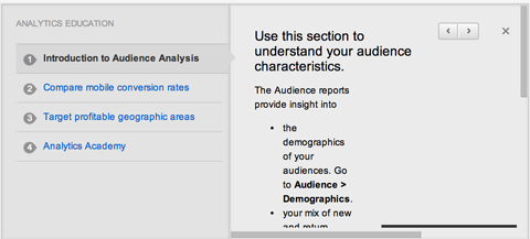 google Analytics analüüsi vahekaart