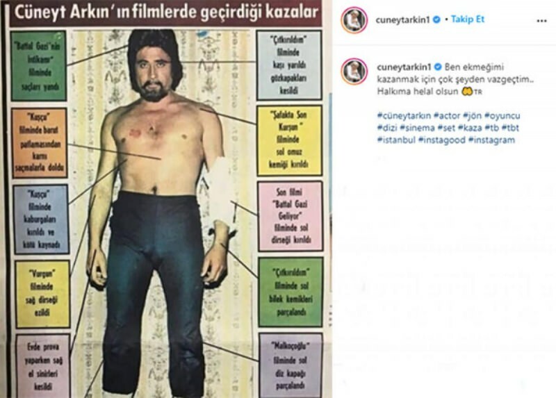 Yeşilçami meesnäitleja Cüneyt Arkın avaldas oma filmiõnnetused