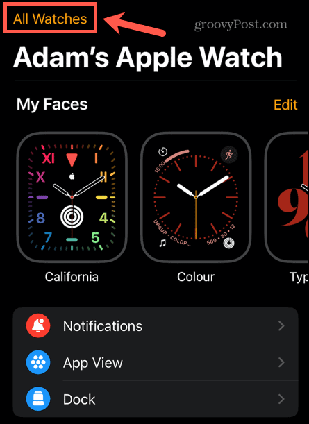 Apple Watch kõik kellad
