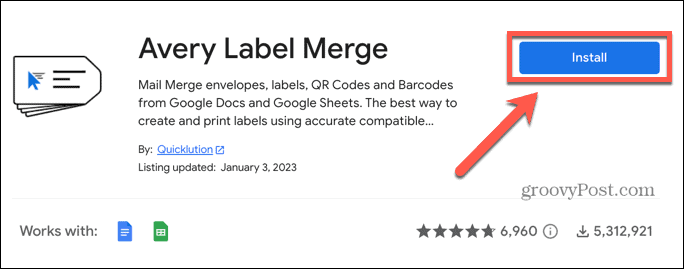 google'i lehed installivad avery label merge