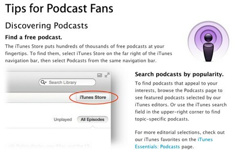 näpunäited podcastide austajatele iTunes