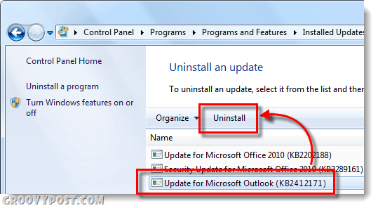 kustutage Windows 7 väljavaatest kb2412171