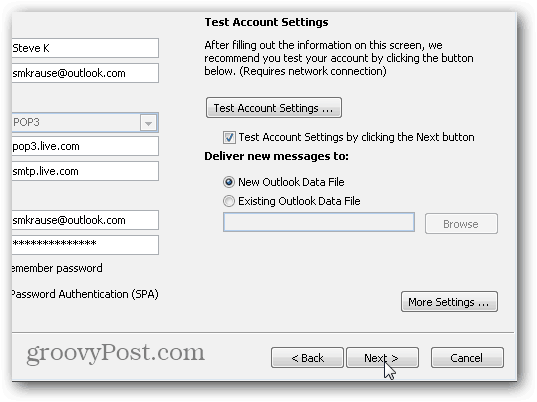 Outlook 2010 SMTP POP3 IMAP-i seaded - 08