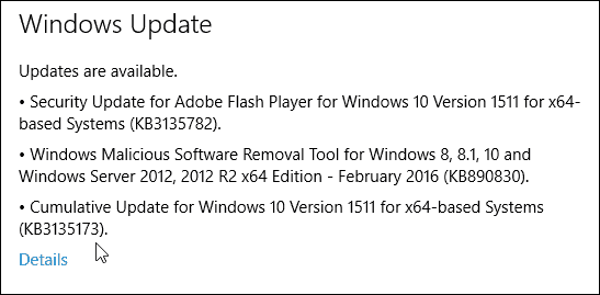 Windows 10 värskendus KB3132723