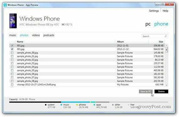 Windowsi telefon 8 Windowsi telefoni rakenduse sünkroonimine arvutiga