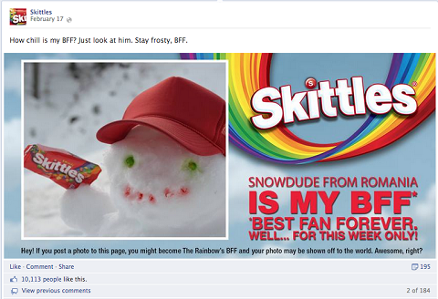 skittles bff postita facebooki