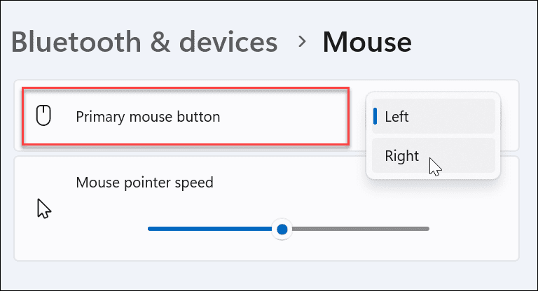Muutke hiir Windowsis vasakukäeliseks