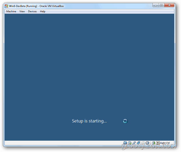 VirtualBox Windows 8 seadistamine on käivitumas