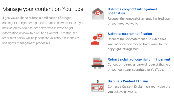 YouTube on eemaldamisprotseduure, mida saate järgida, kui keegi rikub teie autoriõigusi.
