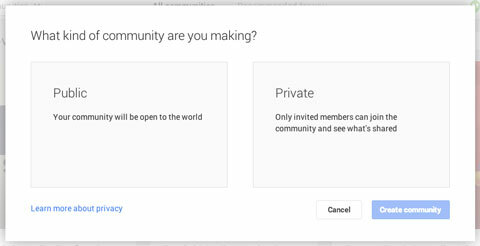 selle määramine, kes saavad teie google plus kogukonnaga liituda