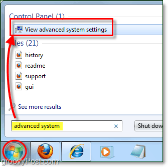 kuidas Windows 7 süsteemide täiustatud jõudluse valikuid vaadata