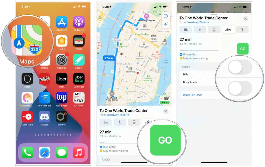iOS 14 kaardistab jalgrattasõitu