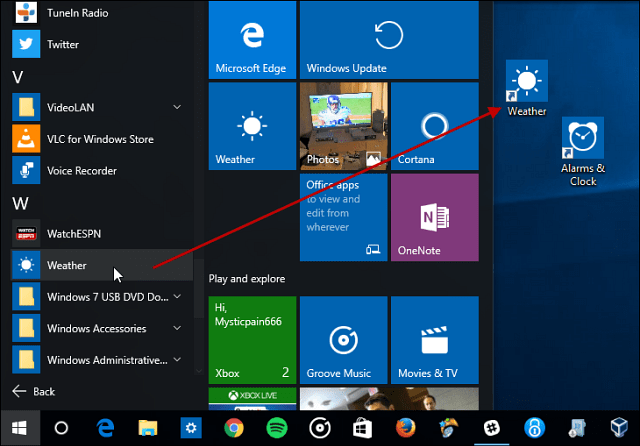 Windows 10 näpunäide: looge Universal Appsi jaoks töölaua otseteed
