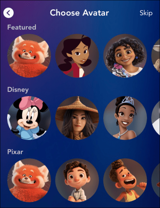 Disney avatar värskendab oma vanemlikku järelevalvet rakenduses Disney Plus