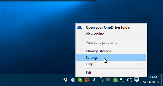 OneDrive'i seaded