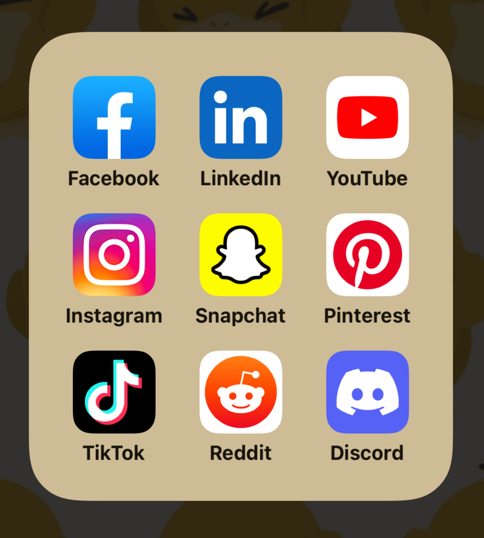 suuremate sotsiaalmeedia platvormide ikoonide pilt