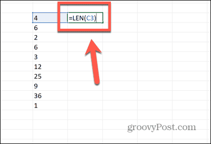 excel len valem