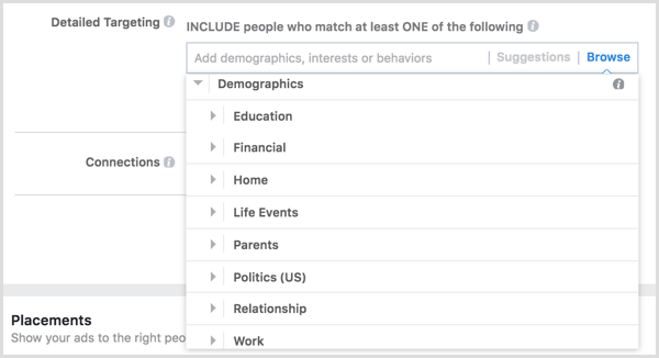 Demograafilisi andmeid sihtiv Facebooki reklaam