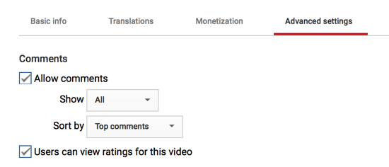Samuti saate kohandada, kuidas kommentaarid teie YouTube'i kanalil ilmuvad, kui otsustate neid lubada.
