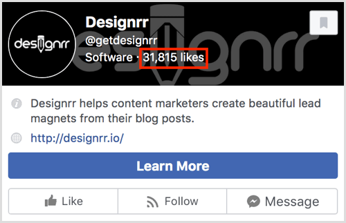Fännide arv on selle Facebooki lehe eelvaate ülaosas.