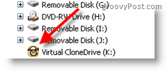 Paigaldage ISO-kujutis VirtualClone Drive'i abil