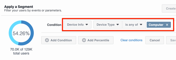 kuidas segmenti rakendada Facebook Analyticsi andmetele