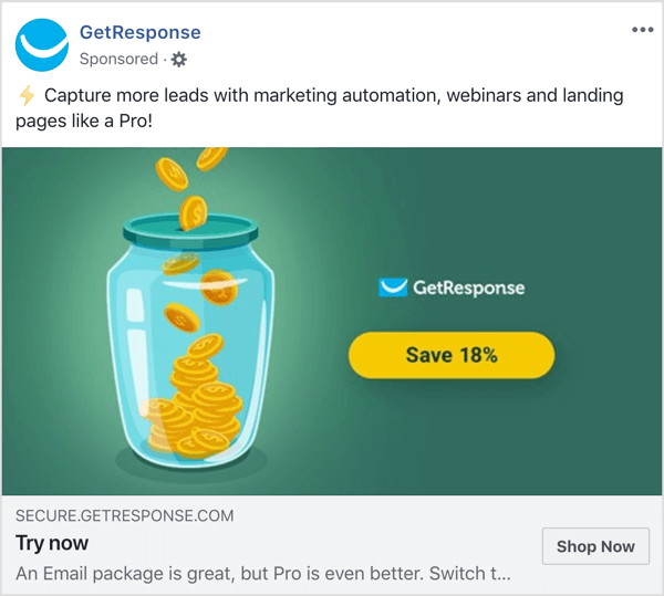 Facebooki reklaami näide lehtris
