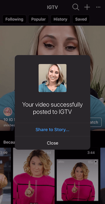 viip jagada IGTV videot Instagrami lugudesse