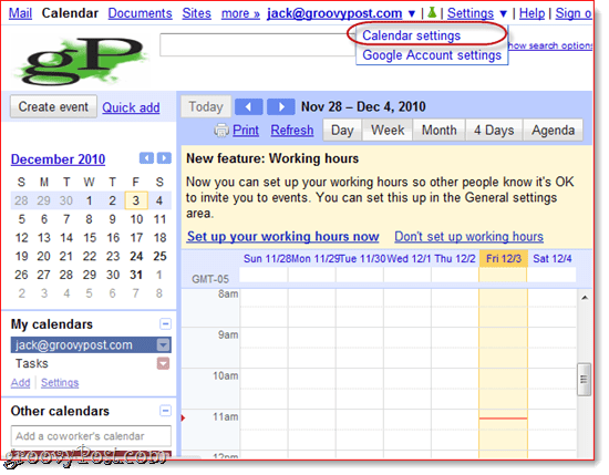 Google'i kalendri või Google Appsi kalendri sünkroonimine rakendusega Outlook 2010