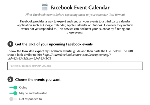Nädala avastamine sotsiaalmeediaturunduse podcastide avamiseks: Facebooki sündmuste kalender.