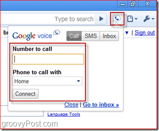 Google Voice'i ekraanipilt