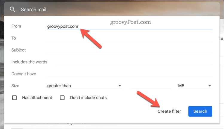 Looge Gmaili filter
