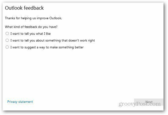 Kuidas saata tagasisidet saidi Outlook.com kohta Microsofti