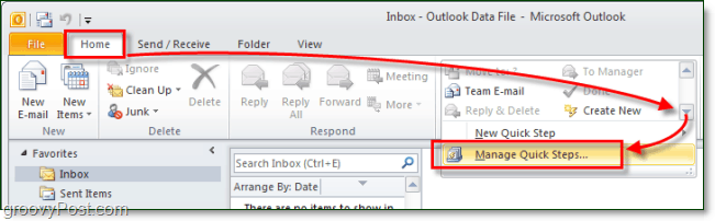 Kuidas luua kohandatud kiireid samme rakenduses Outlook 2010