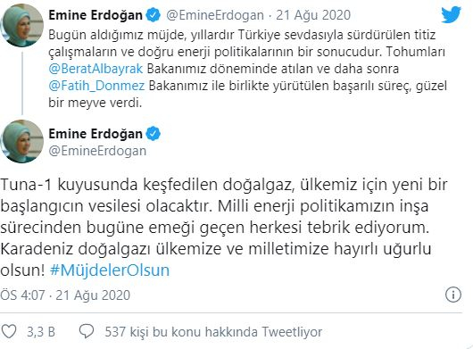 Emine Erdogani jagamine